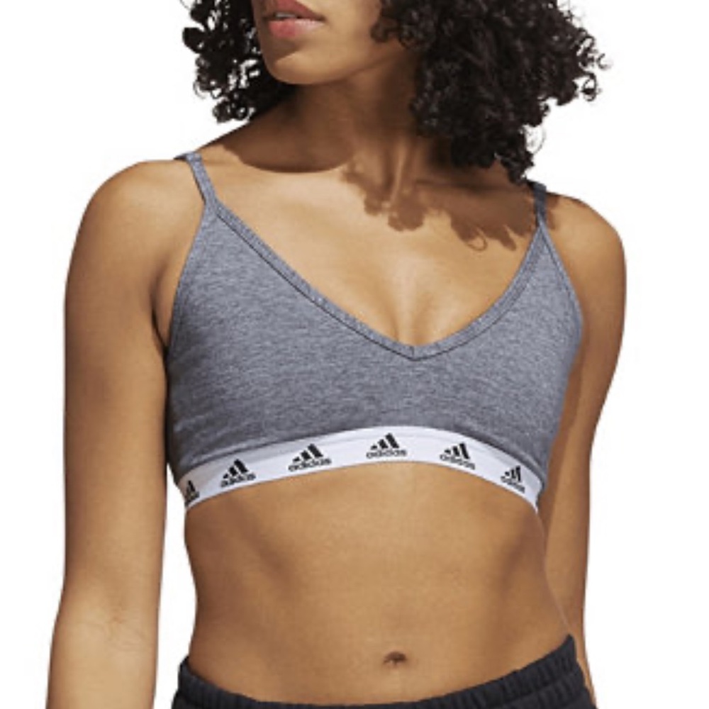 NEW Adidas Womens Purebare‎ Light-Support Sports Bra, HG3784 Gray Bra XXS